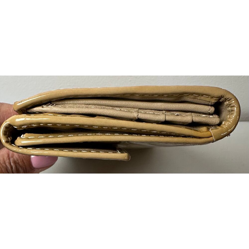 Coach patent leather camel tan women’s wallet size 8”x4” #M-1371 - Picture 8 of 10